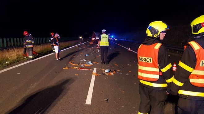 Wodzisławscy strażacy interweniowali na A1, KPPSP w Wodzisławiu Śl.